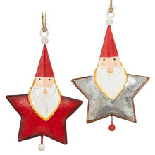 Load image into Gallery viewer, Classic Star Santa Ornaments, Set of 2