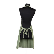 Load image into Gallery viewer, Front pocket detail on green cotton canvas apron