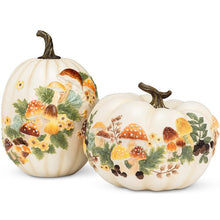 Load image into Gallery viewer, Woodland Mushroom Pumpkin Décor, Set of 2
