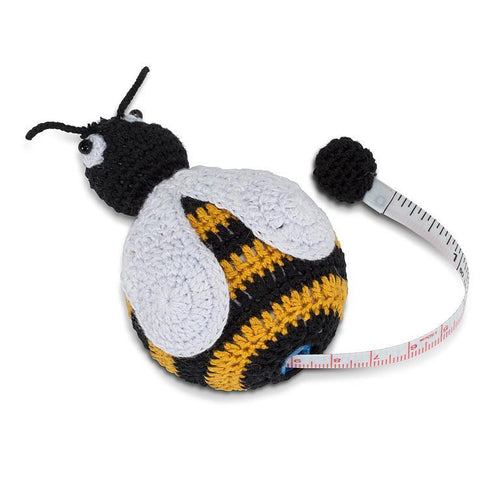 Hand-crocheted bee tape measure with retractable 60