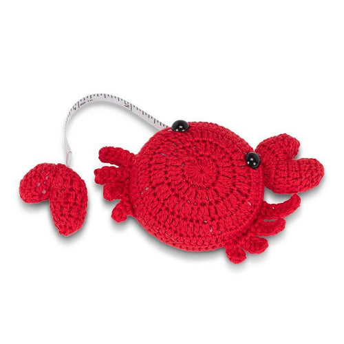Hand-crocheted red crab retractable measuring tape, 60