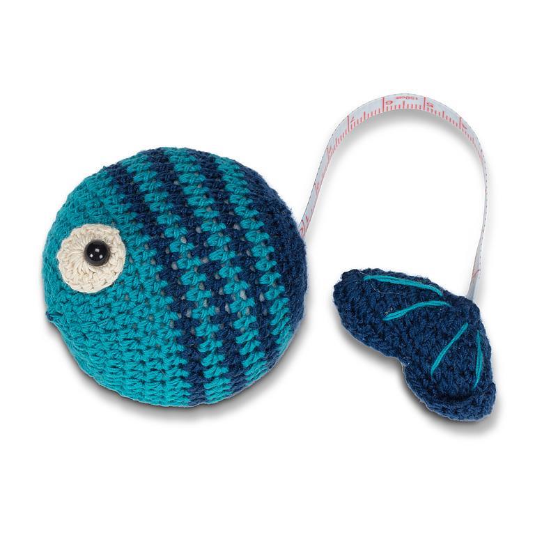 Blue striped fish retractable measuring tape, 60