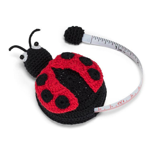 Hand-crocheted ladybug tape measure with retractable 60
