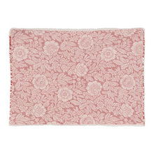 Load image into Gallery viewer, Set of four pink cotton jacquard placemats with woven rose floral pattern
