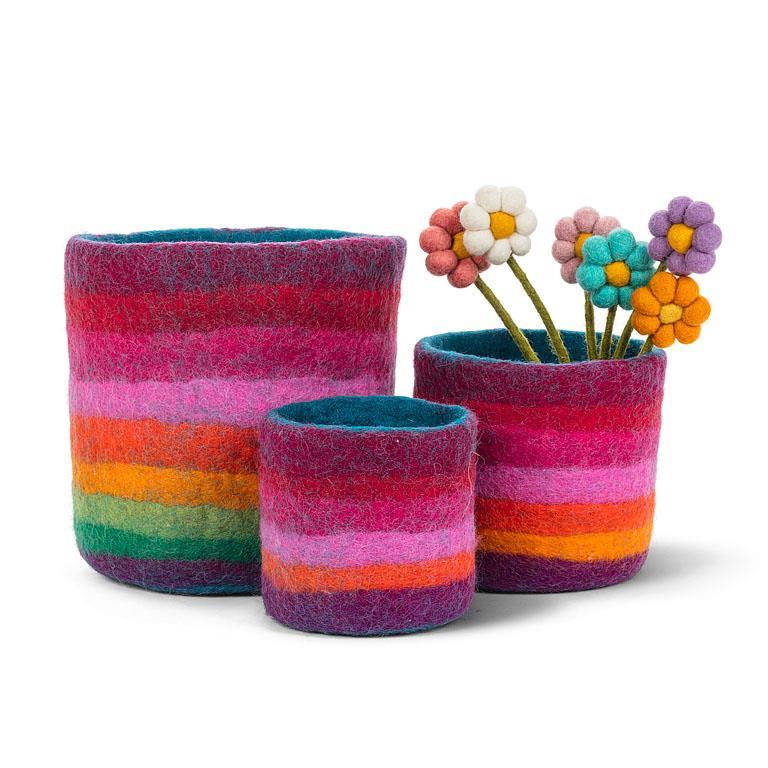 Colorful Cascade Planters, Set of 3