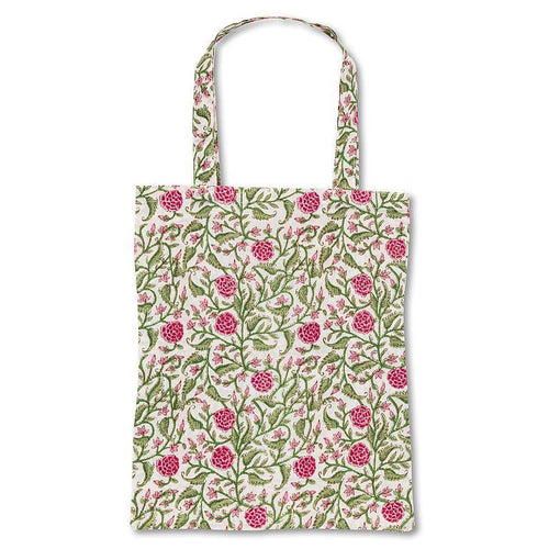 Wildflower Vine Market Tote – A printed cotton tote with a ball flower and vine design, perfect for shopping, books, and daily essentials.