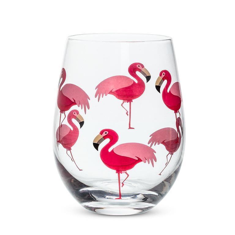 Flamingo Stemless Wine Goblet, Set of 4
